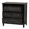 Baxton Studio Yelena Classic and Traditional Black Finished Wood 3-Drawer Storage Cabinet 236-13337-ZORO - alternate 2